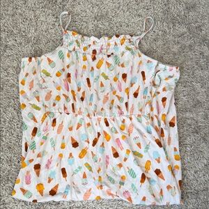 Posh peanut never worn Ice Cream Print Tank Top - White and Multicolor